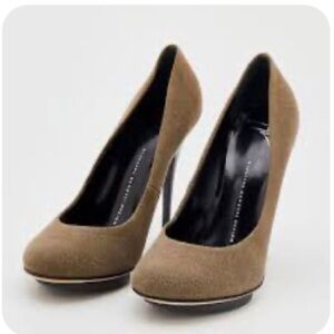 Giuseppe Zanotti Canvas Heels Pumps Olive Green Size 40